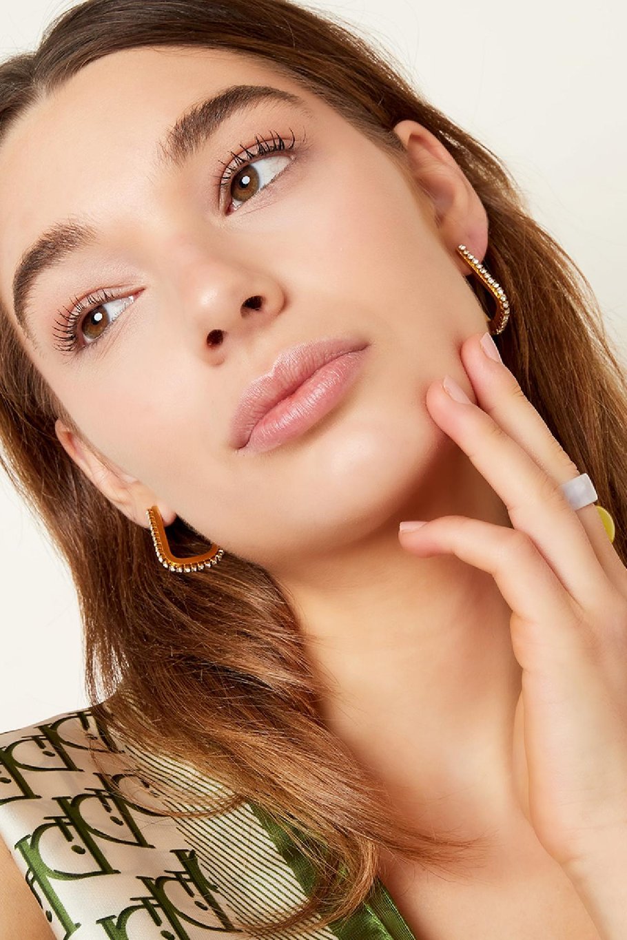 Earrings with zirconstones Gold Color Stainless Steel Picture2